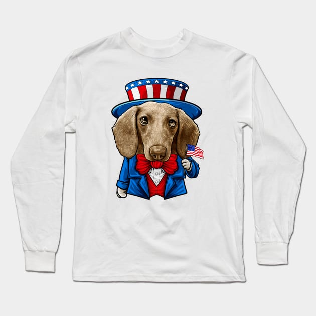 Fourth of July Dachshund Long Sleeve T-Shirt by whyitsme